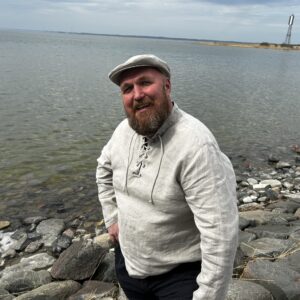naturaalne linahall meeste särk, püstkraega, käsitöö Eestis